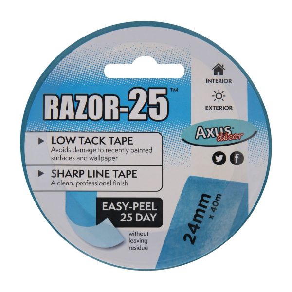 Axus Décor Razor -25 Low tack Masking Tape 1" / 24mm - Image 2