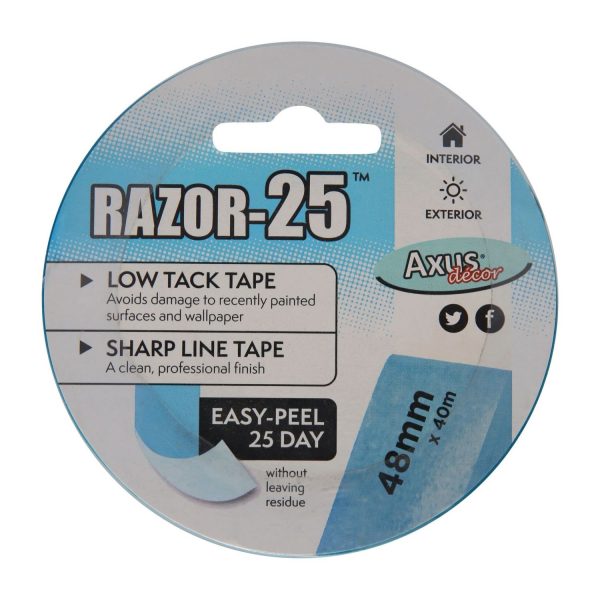 Axus Décor Razor -25 Low tack Masking Tape 2" / 48mm - Image 2