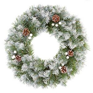 Snow Tipped White Berry & Cone Wreath