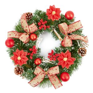 40cm Red Dressed Wreath