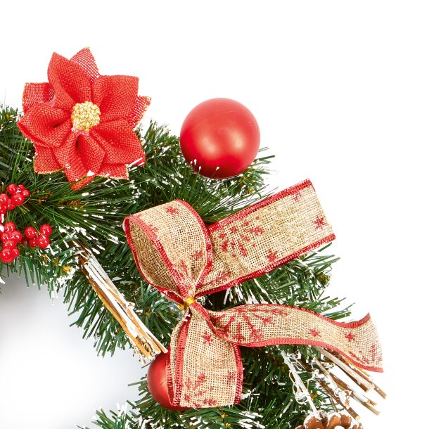 40cm Red Dressed Wreath - Image 3