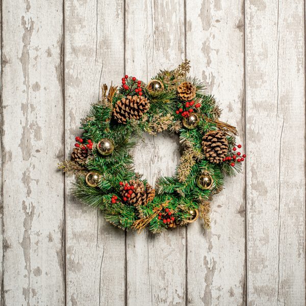 40cm Chg Gold Dressed Wreath - Image 2