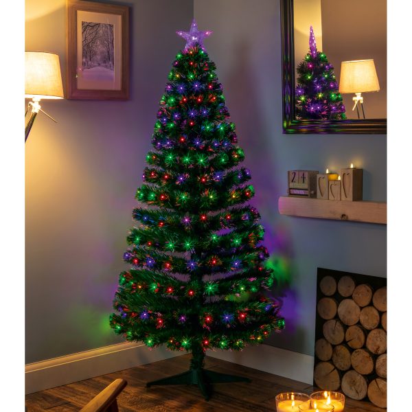 1.5M Green Led Fibre Optic Tree with Multi coloured Lights - Image 2
