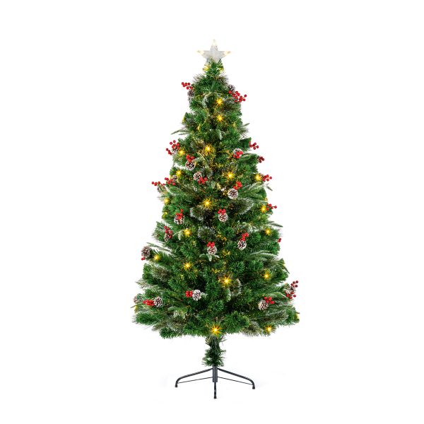 1.5M New Jersey Fibre Optic Tree With Warm White LED Lights