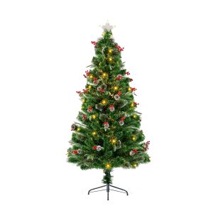 1.8M New Jersey Fibre Optic Tree With Warm White LED Lights