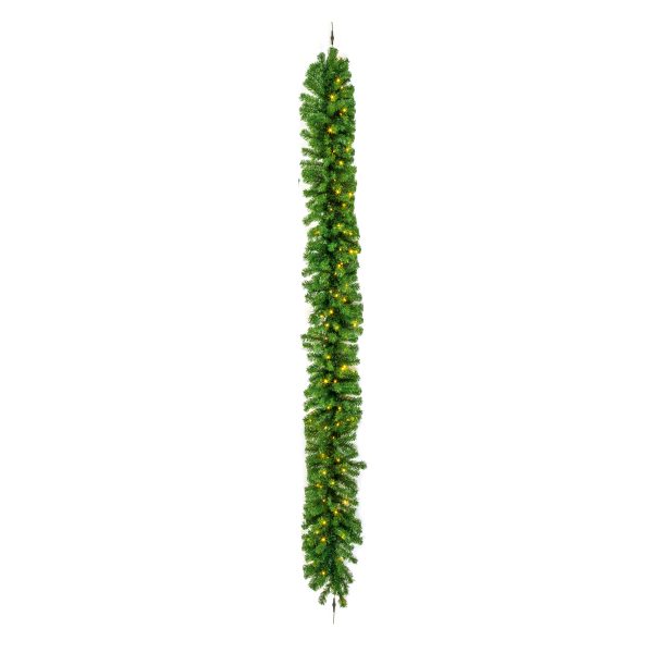 2.7m Pre lit Garland 80 WW LEDs