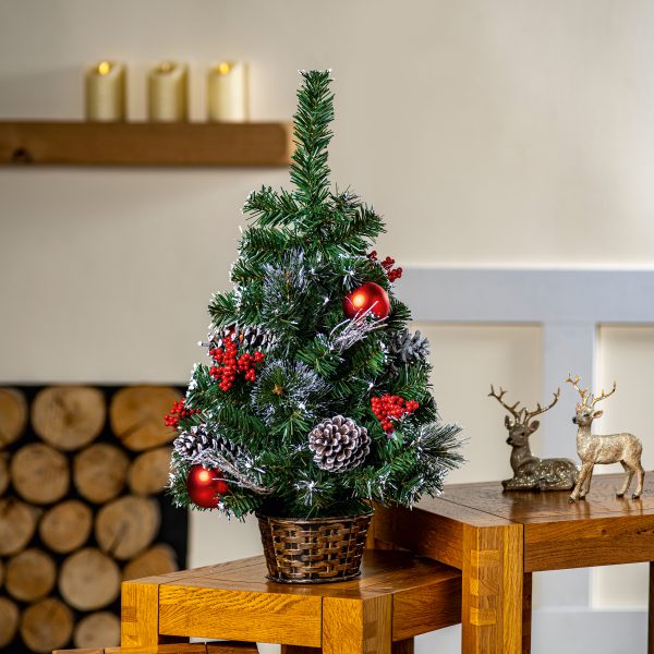 60cm Red Dressed Tree - Image 2